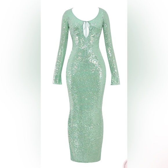 NWT HOUSE OF CB SEQUIN DRESS - Picture 2 of 9